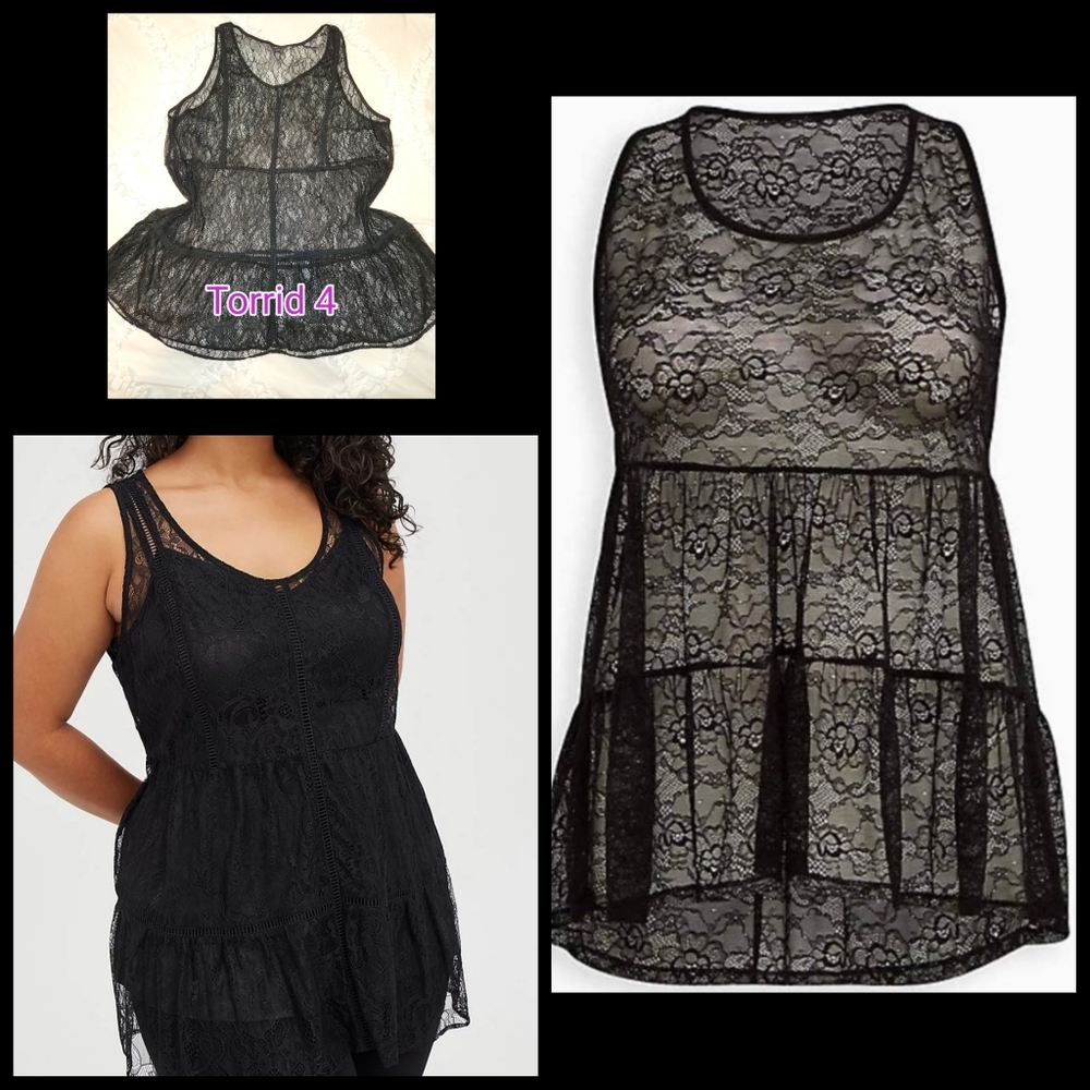 Torrid Babydoll Lace Tiered Top